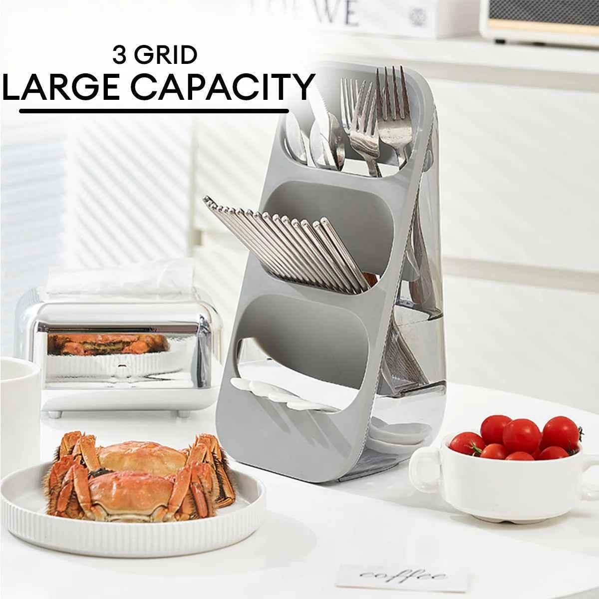 3 Layer Cutlery Stand Organizer.