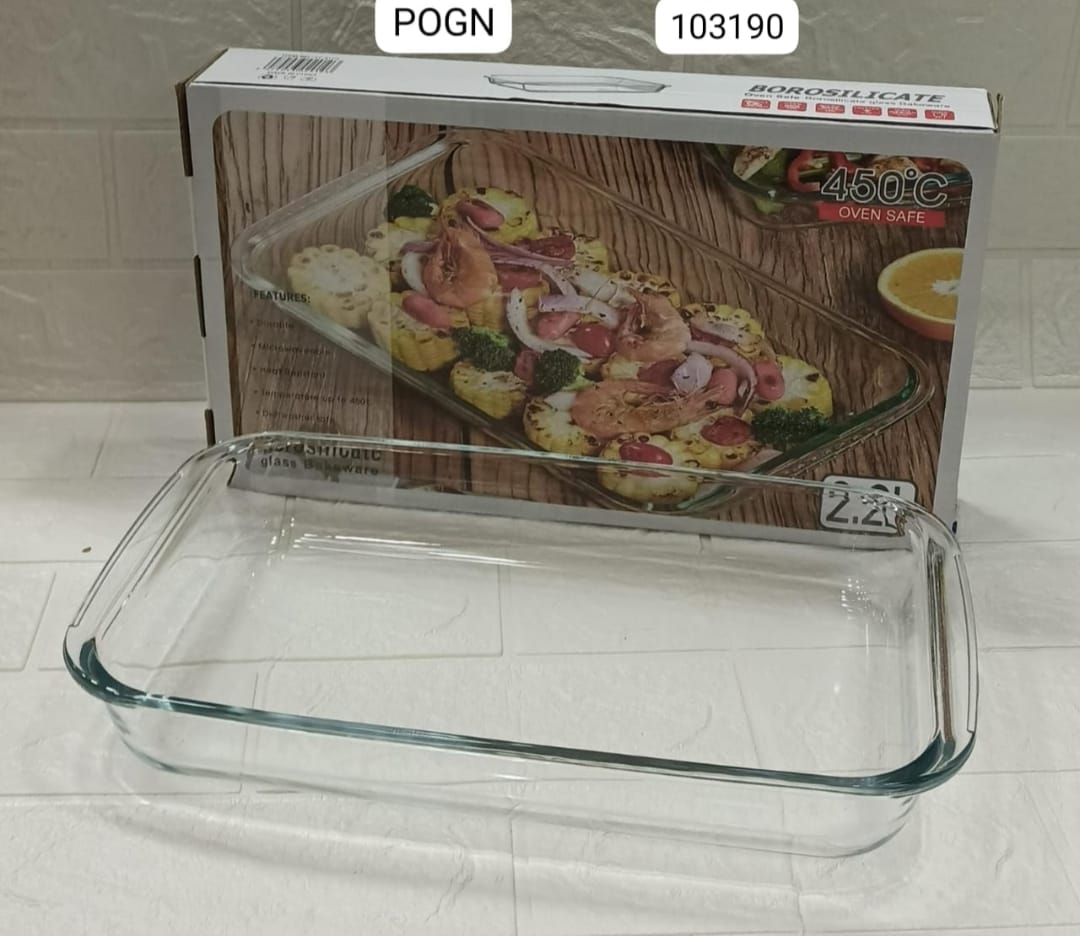 Large Capacity Toughened Glass Baking Dish – Oven Safe up to 450°C