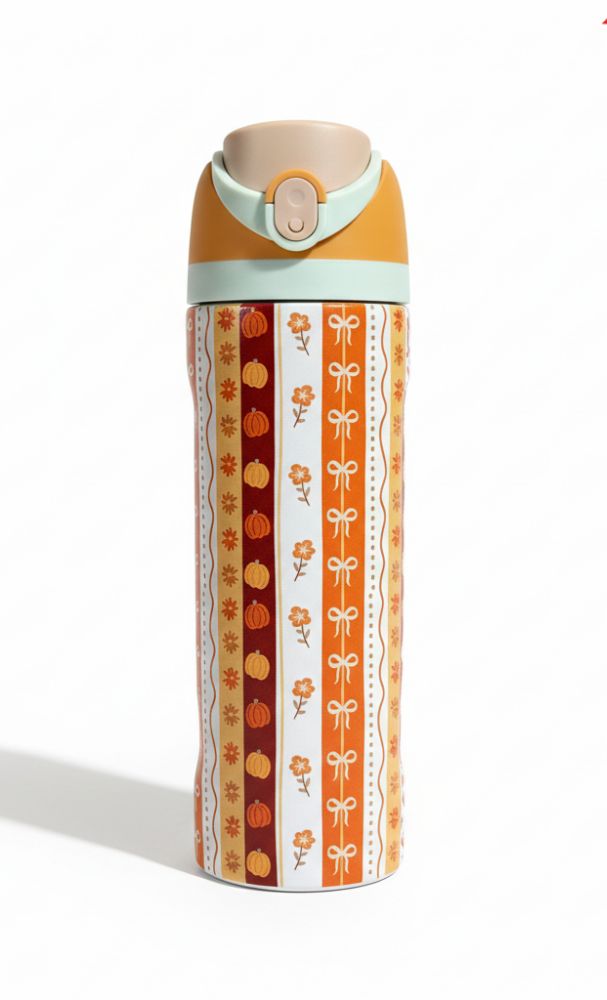 Premium Autumn Stripes 32oz Owala Bottle – Stylish Water Bottle (950ml)