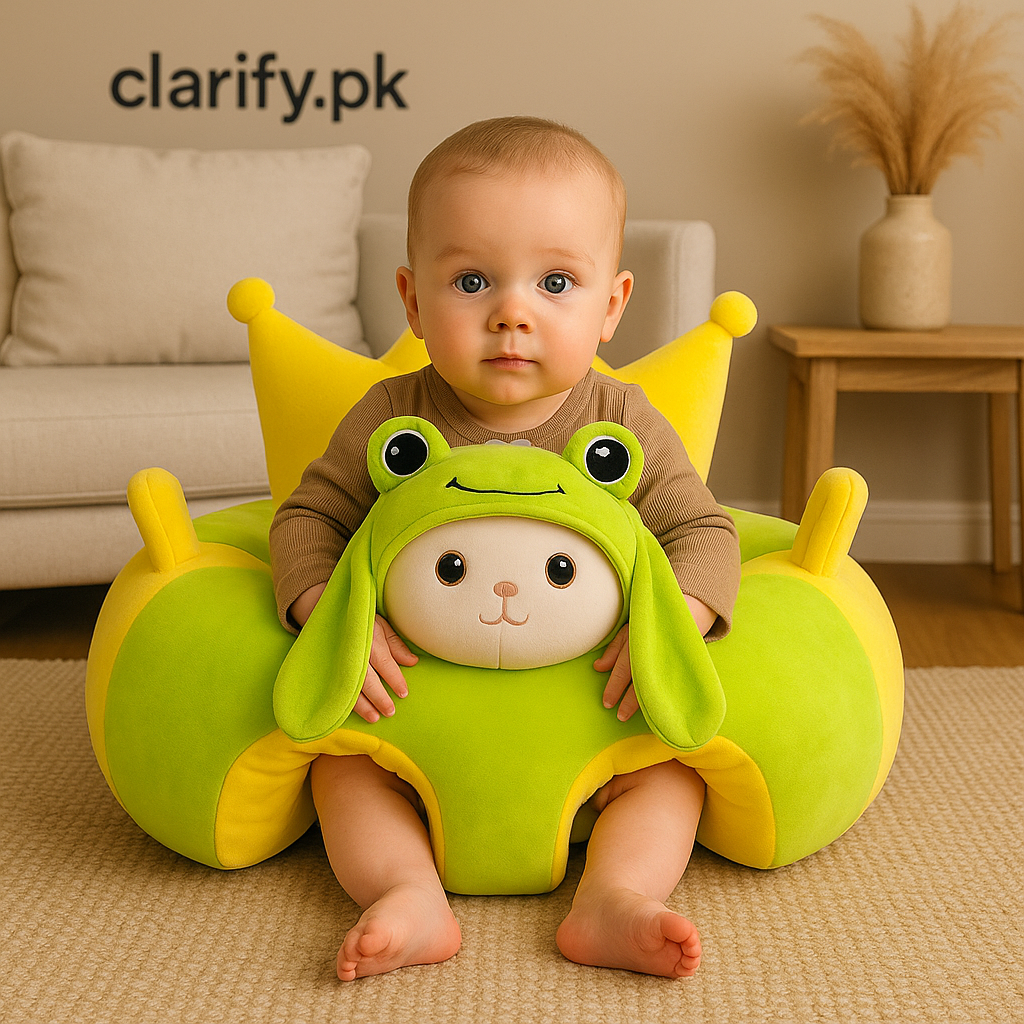 Premium Baby Support Sofa Seater – Green Frog Edition