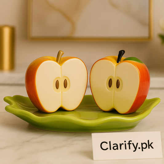 Apple Shaped Ceramic Salt & Pepper Set – Modern Dining Tableware