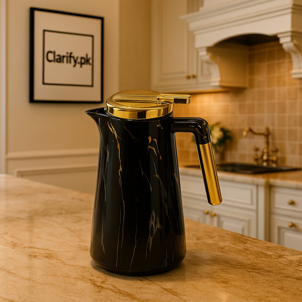 Black & Gold Thermal Flask – 1L Premium Insulated Jug
