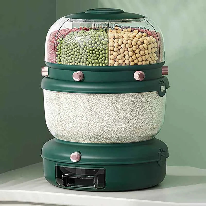 9kg food storage container with transparent design for organizing grains and legumes