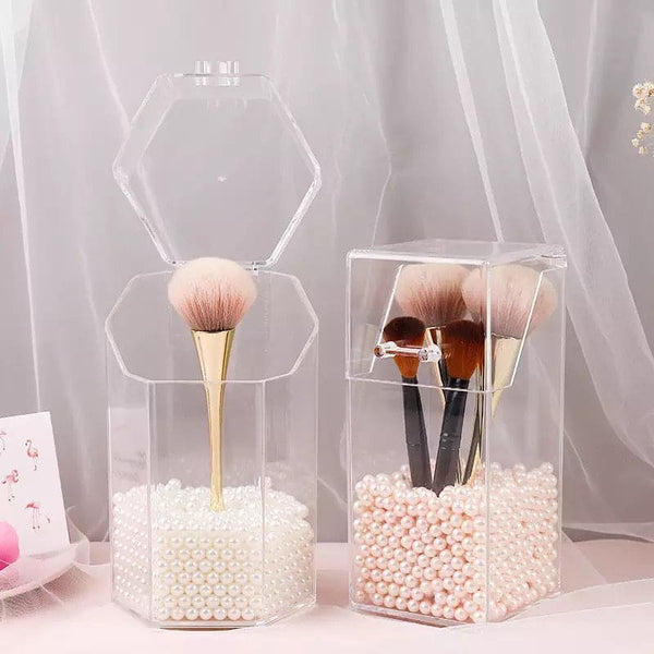 Acrylic Pearl Cosmetic Brush Holder.