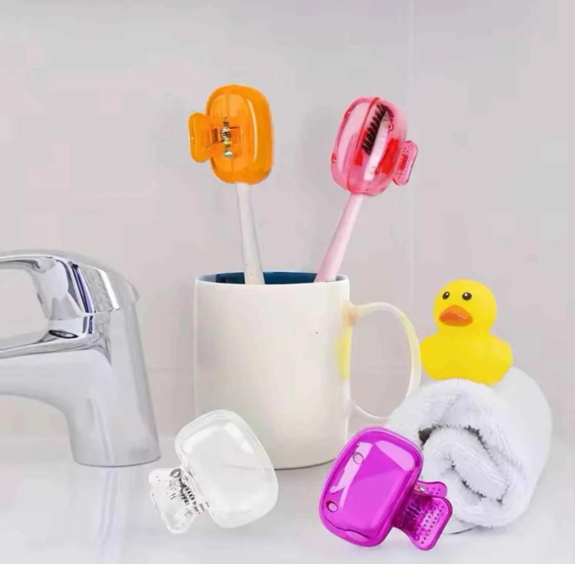 Portable Toothbrush Cover, Travel Toothbrush Protector, Compact Plastic Cap for Home and Travel Use.