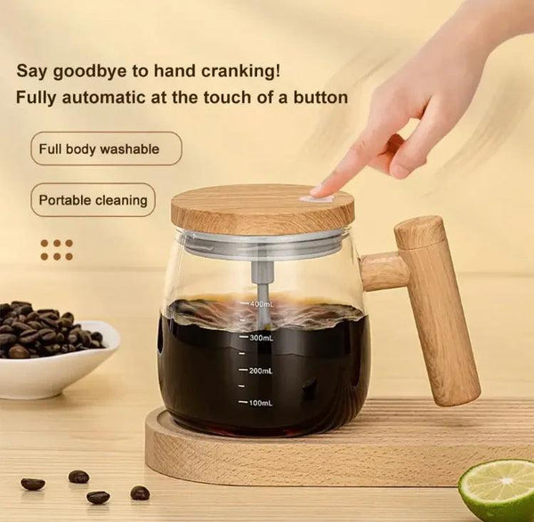 Electric Mixing Cup 400ml, Automatic Portable Glass Cup Blender, Waterproof Self Coffee Mixer.