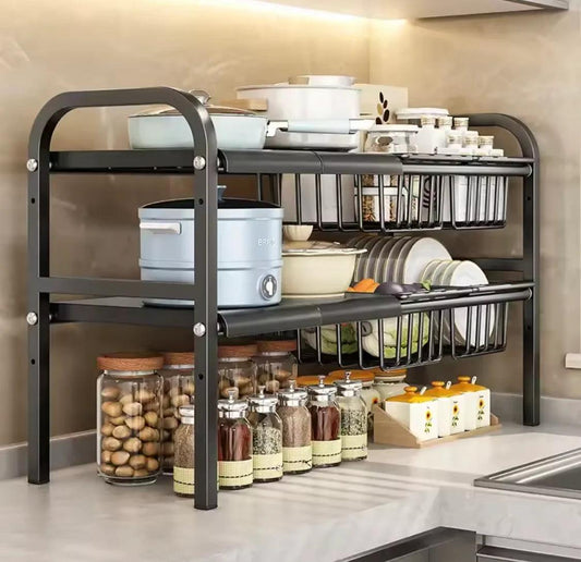 2 Tier Under Sink Organizer for Efficient Storage