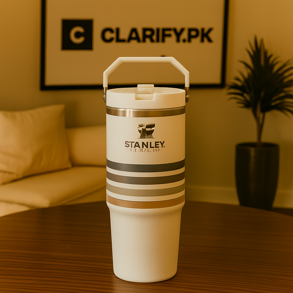 Stanley 30oz Travel Tumbler – White Striped Edition