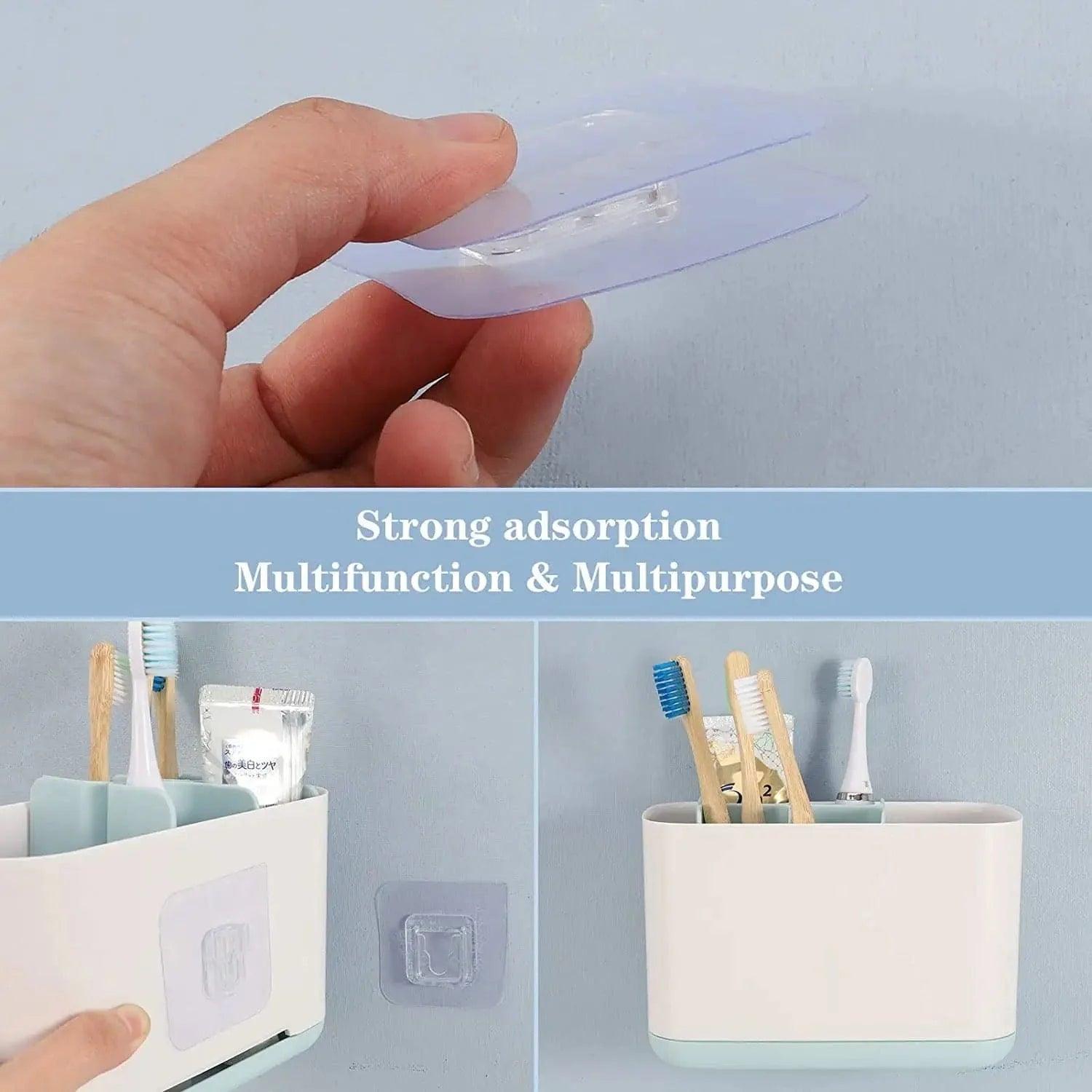Pack of 4 Transparent Adhesive Wall Hooks, Double-Sided Mounts for Easy Installation - Clarify.pk