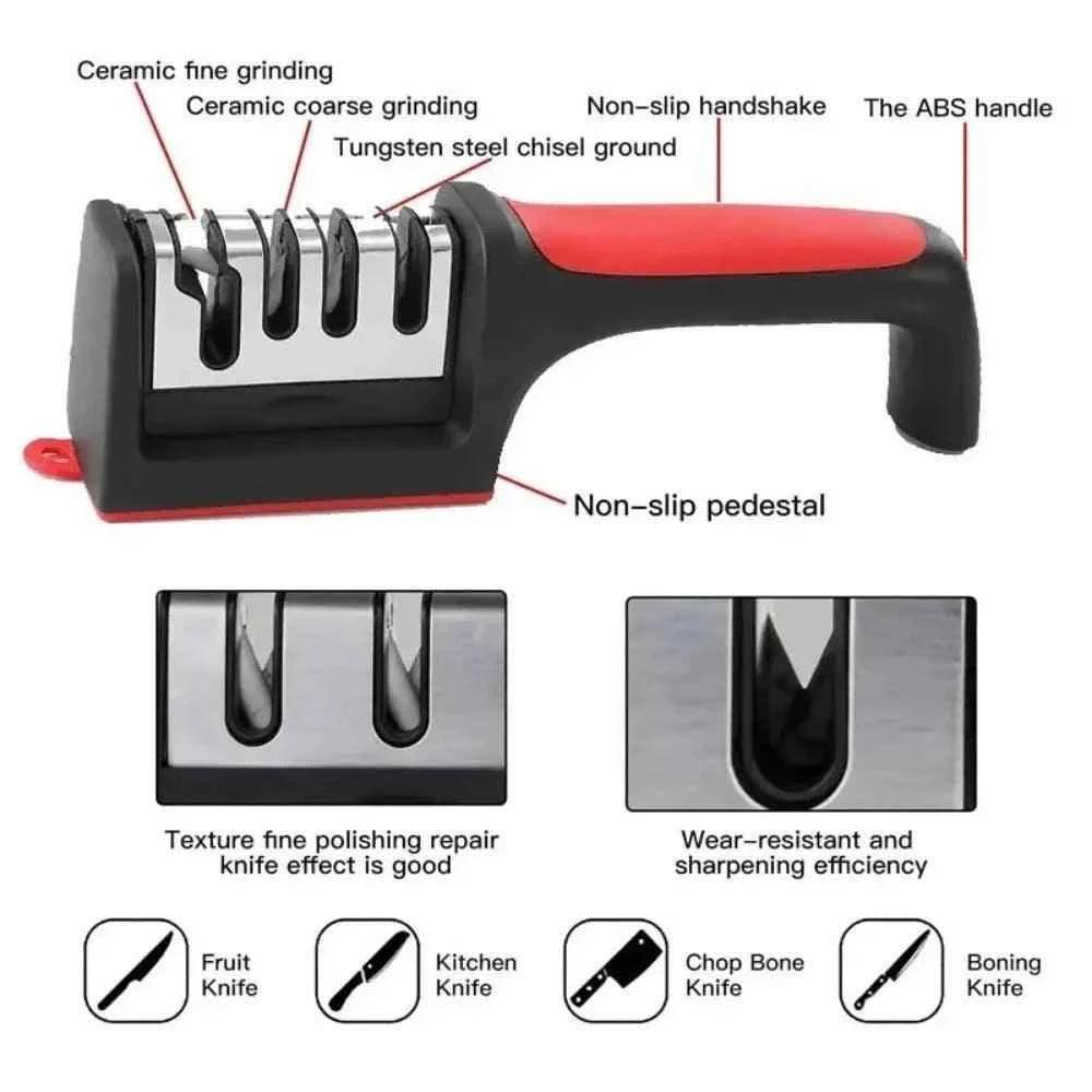 Knife Sharpener Multi-function 4 Stages Type Sharpening Tool.