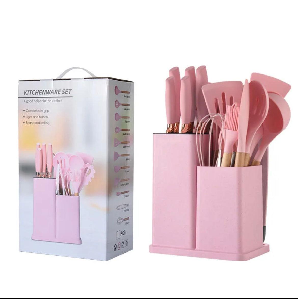 19Pcs Silicone Kitchen Utensils Set for Cooking and Baking - Clarify.pk
