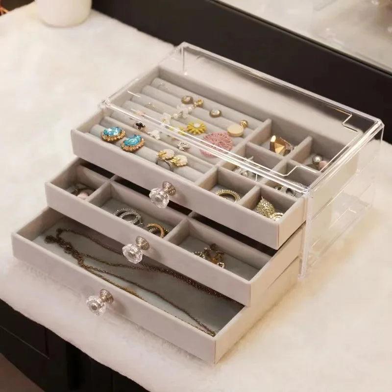 Acrylic Jewelry Organizer with 3 Drawers for Stylish Storage