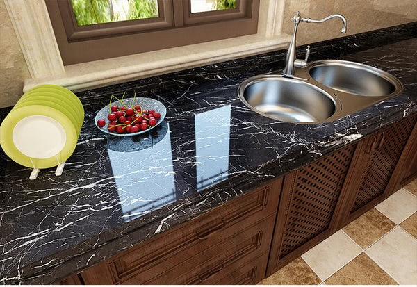 Self-Adhesive Marble-Style Wallpaper Stickers for Kitchen Cabinets and Furniture Decor - Clarify.pk