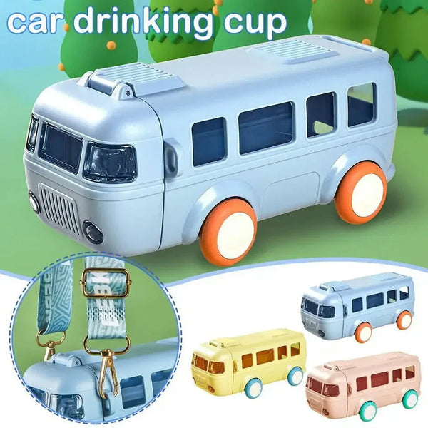 500ML Bus Shaped Water Bottle With Straw.