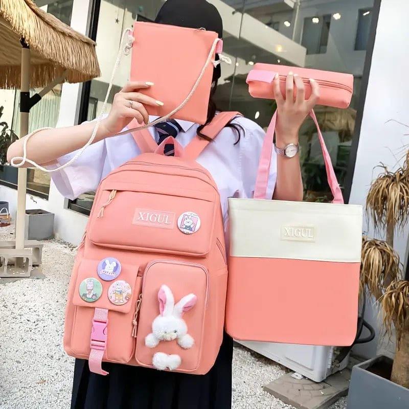 4pcs Bunny Bag Set - Cute and Functional Storage Solution for Kids - Clarify.pk