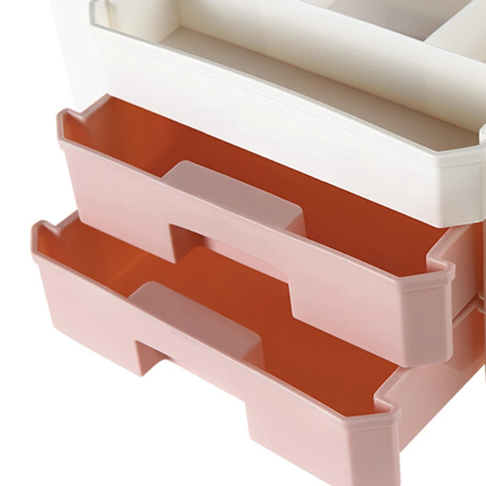 Plastic Makeup Organizers Box Large Capacity Jewelry Cosmetic Storage Box with Drawer PP Lipstick Holder Sundries Case Container