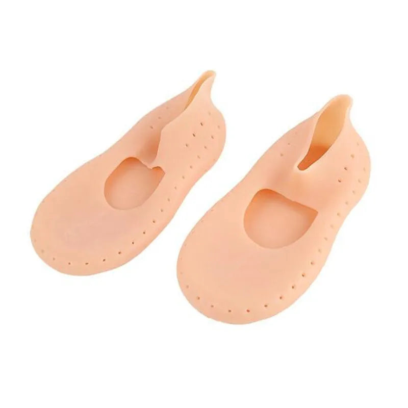 1 Pair Gel Sock Silicone Foot Care Tool Feet Protector Pain Relief Crack Prevention Moisturize Dead Skin Removal Sock With Hole