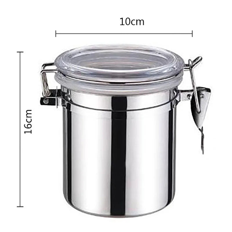 301-500ML Stainless Steel Sealed Tank Food Coffee Beans Snack Storage Cans Tea Leaf Container Organizer Kitchen Accessories