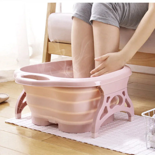 Foot Soaking Bucket Folding Basin Plastic Foaming Massage Bucket Household Sauna Bathtub Pedicure Bath Foldable Bathtub