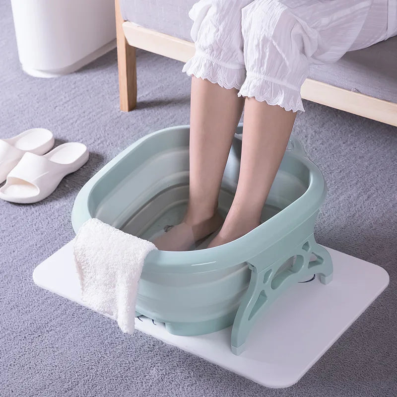 Foot Soaking Bucket Folding Basin Plastic Foaming Massage Bucket Household Sauna Bathtub Pedicure Bath Foldable Bathtub