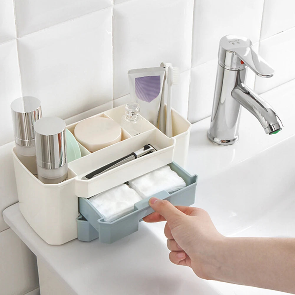 Plastic Makeup Organizers Box Large Capacity Jewelry Cosmetic Storage Box with Drawer PP Lipstick Holder Sundries Case Container