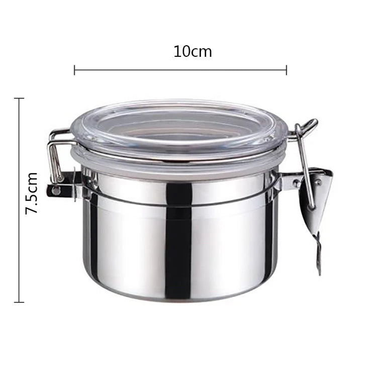 301-500ML Stainless Steel Sealed Tank Food Coffee Beans Snack Storage Cans Tea Leaf Container Organizer Kitchen Accessories
