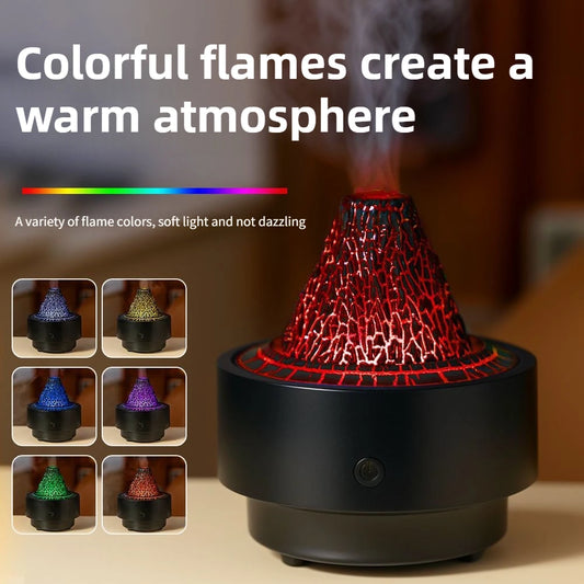 New Flame Lava Aroma Diffuser Colorful Air Humidifier LED Essential Oil Diffuser Mist Ultrasonic Humidifier for Bedroom Office