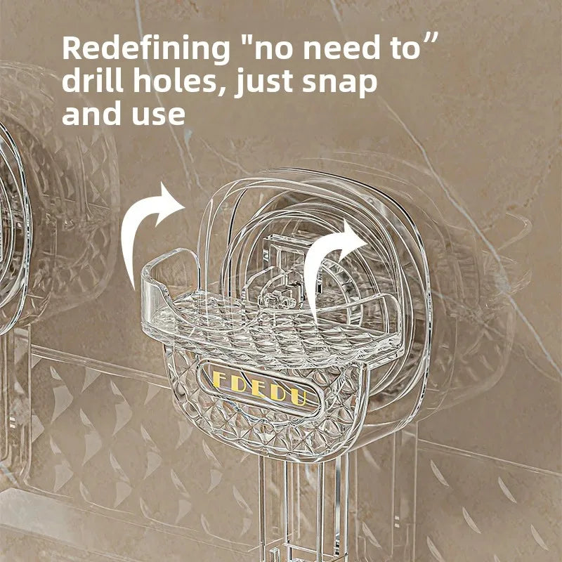 Suction Cup Bathroom Storage Rack Toilet Wall Mounted Washstand Organizer Single Layer Plastic Home Organizer Accessory