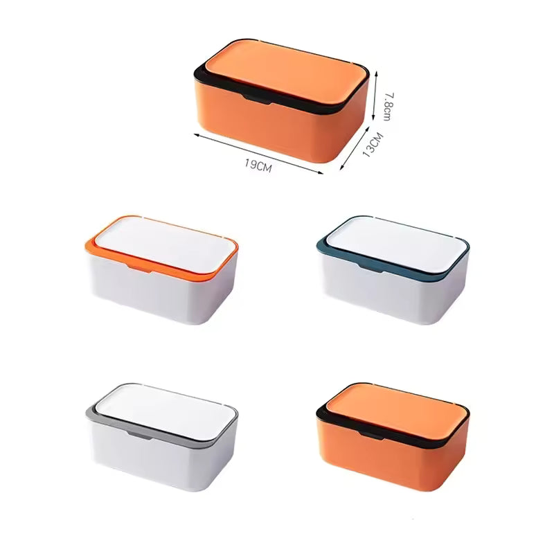 Clarify.pk wet wipes dispenser with lid in multiple colors and compact rectangular design