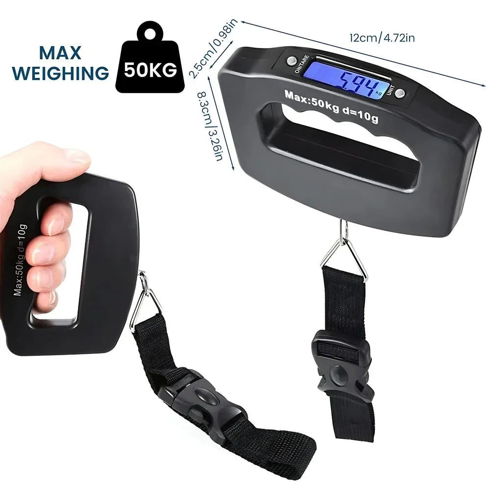 Portable Scale Digital LCD Display 110lb/50kg Electronic Luggage Hanging Hook Suitcase Travel Baggage Bag Weight Balance Tools