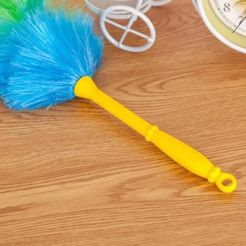 Rainbow Feather Duster Flexible Handle Anti Static Dusting Tool For Home Car Cleaning Colorful Soft Feathers Easy Storage
