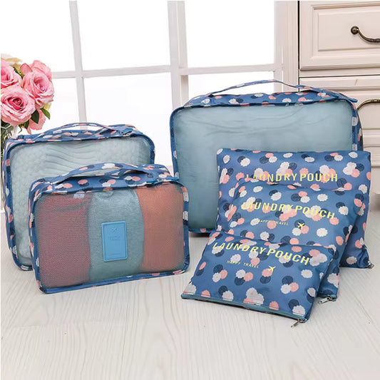 6Pcs Packing Bags Set for Suitcases Foldable Luggage Packing Organizers Space Saving Suitcase Organizer Bags Lightweight Clothes