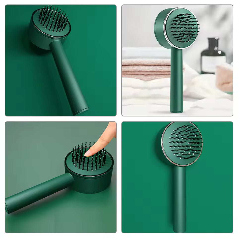 Massage Comb Long H Curly Hair Styling Cushion Green Detangling Brush Plastic Women Hair Brushes Wet Scalp