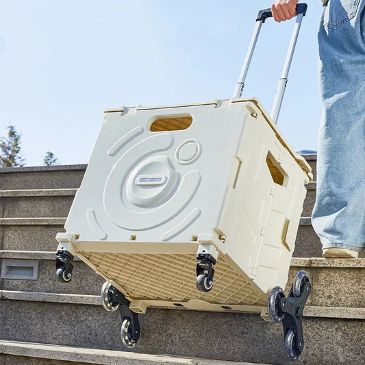 Outdoor Folding Trolley, Upstairs Climbing Camping Trolley, Large Storage Trolley, Family Car Folding Shopping Cart