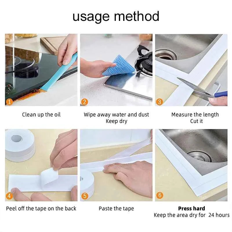 Anti Mold Tapes Bathroom Toilet Kitchen Seam Sealing Tape Waterproof Moisture-proof Easy to Clean Multiple Colors Beautiful TMZ