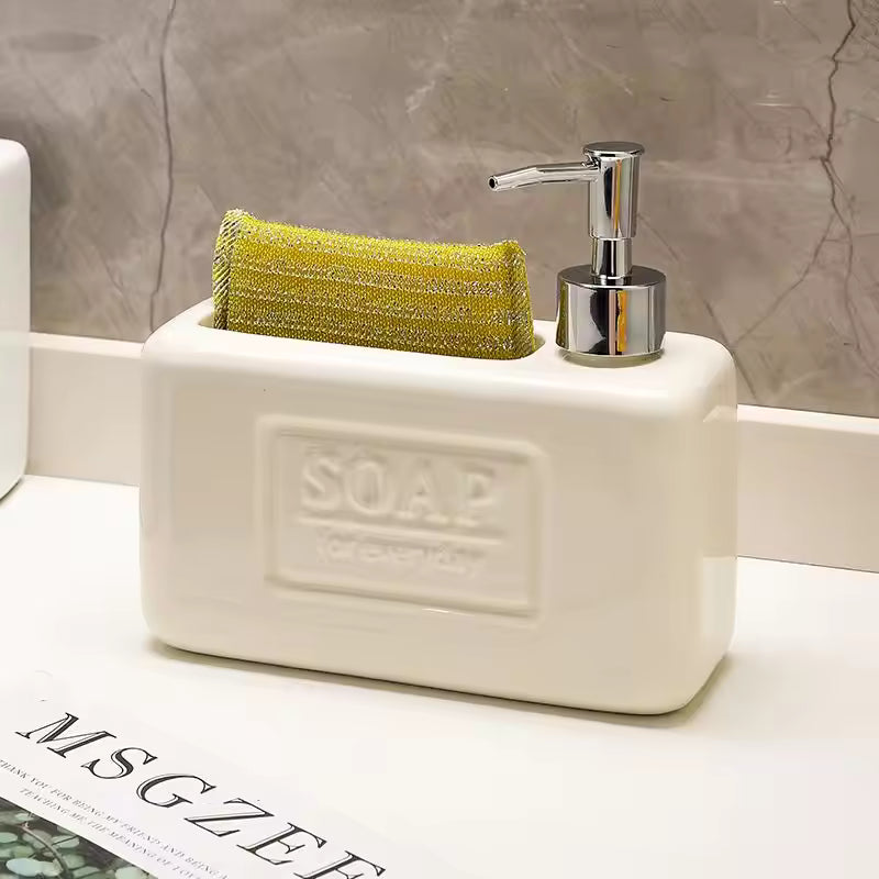 European Press Style Square Lotion Device Ceramics Creative Hand Wash Bottle Bathroom Large Capacity Soap Liquid Bottle ZD253