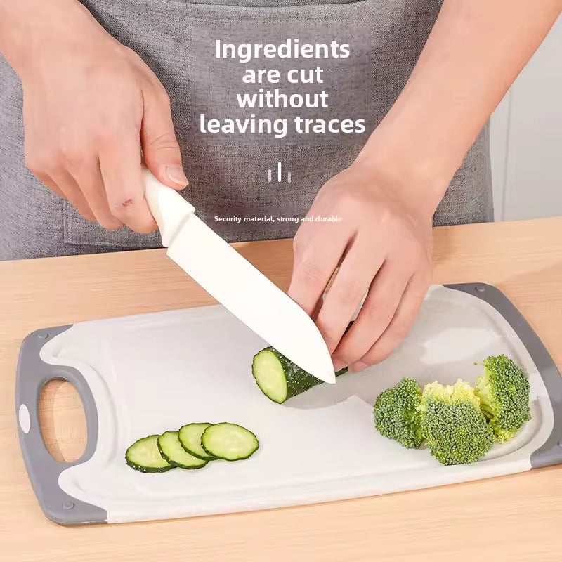 Double-Sided PP Plastic Marble Patterned Kitchen Chopping Board Wall-Mounted Meat And Vegetable Cutting Board Multi-Functional H