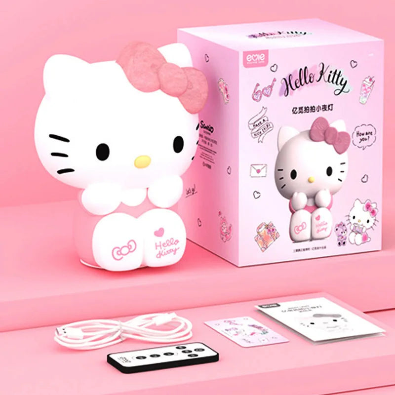 Sanrio Hello Kitty Night Lamp Cute Cat Action Figure Night Light Hellokitty Pat Lights Kitty Lamp Desktop Decor Ornaments Gifts
