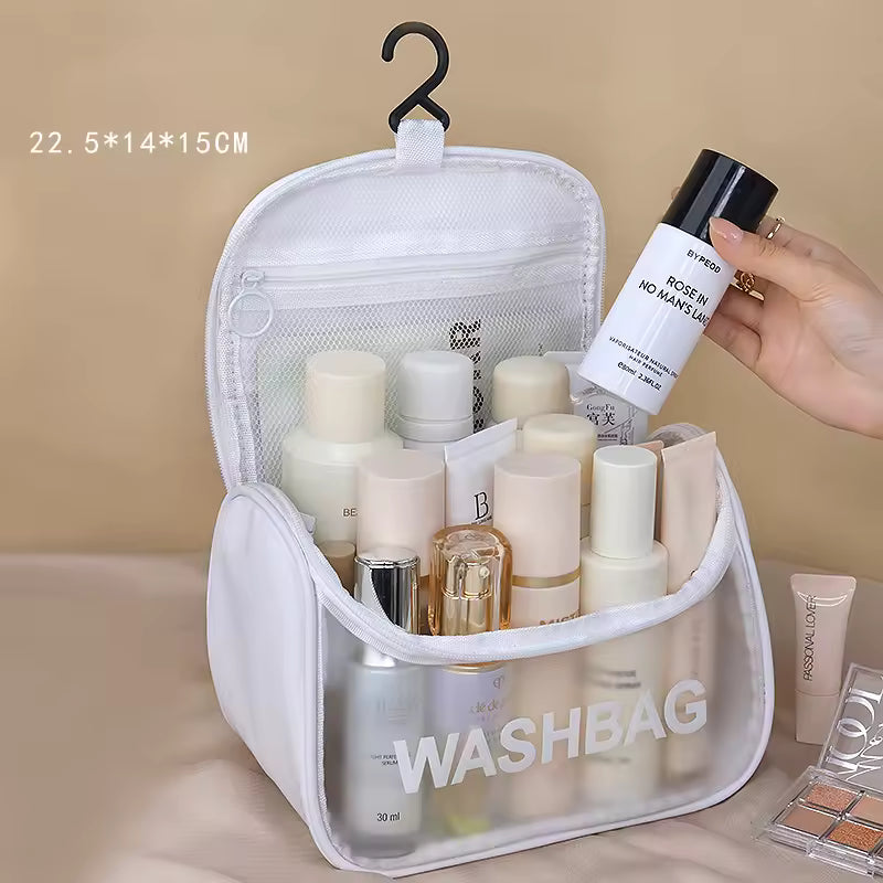 Women Portable Waterproof Cosmetic Bag Large Capacity Transparent Pvc Washbag Outdoor Travel Toiletry Bag Makeup Bags