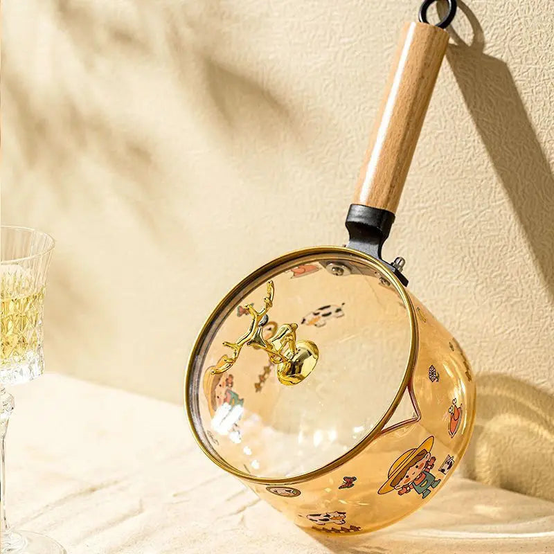 Thermal Power Furnace Heating Milk Pot High Boron Silicon High-temperature Resistant Glass Bowl Household Cooking Pot ZD559