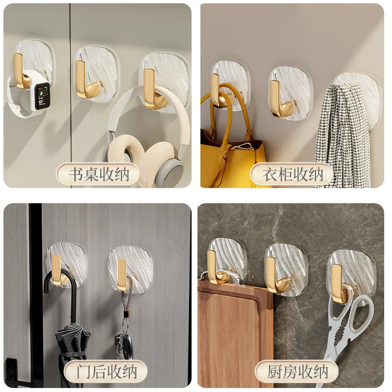 Hook Acrylic Strong Adhesive Transparent Adhesive Hook for Toilet Decoration Non-marking Non-punching Coat Hanging #3566