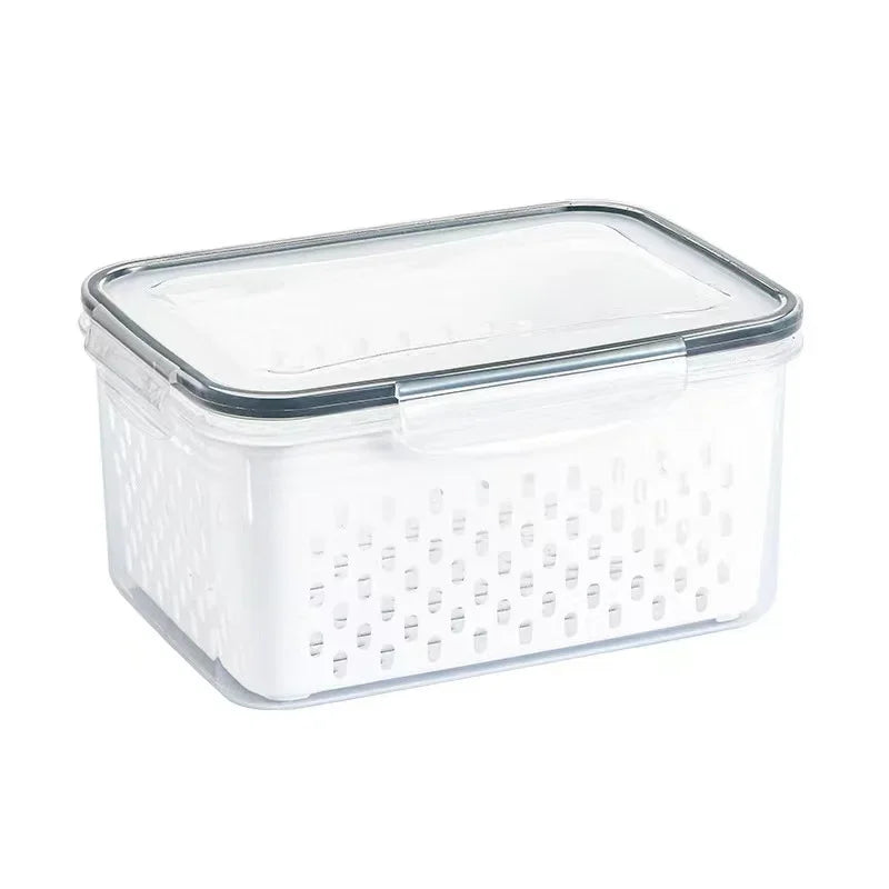 Kitchen Moisture Proof Three-Piece Set Fruit Vegetable Grain Sealed Storage Box Microwave Safe Rice Box Freshness Preservation