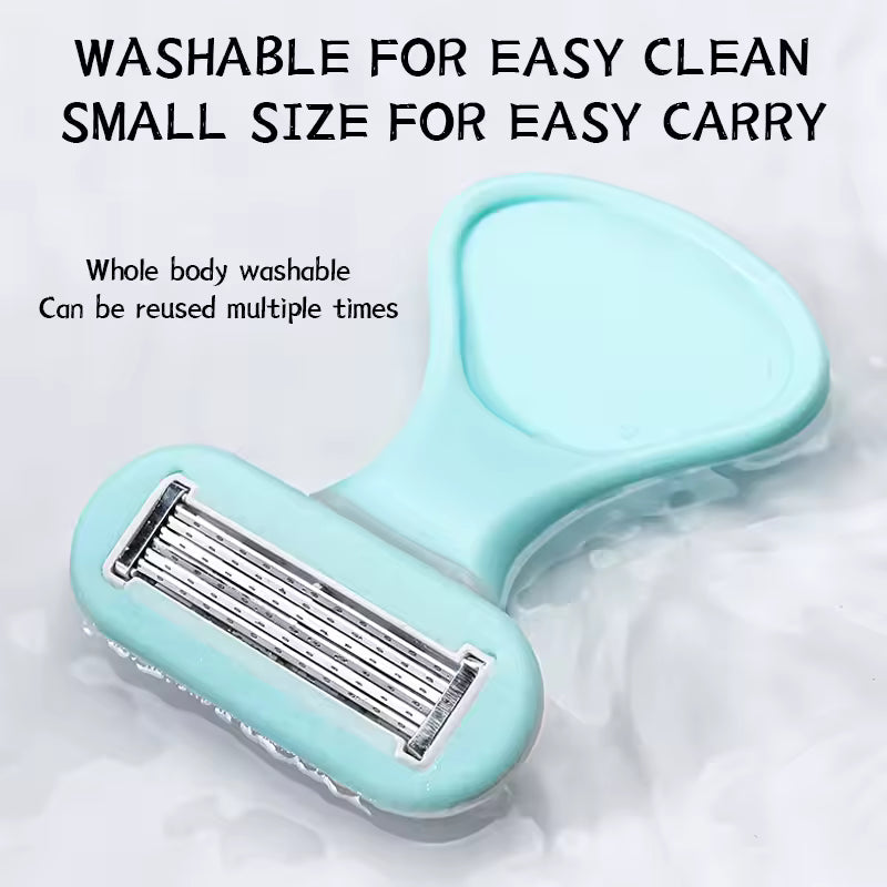 6-Blades Razors for Women Replaceable Razor Blade Head Painless Bikini Trimmer Travel Box Lubrication Gel Shaver Free Shipping