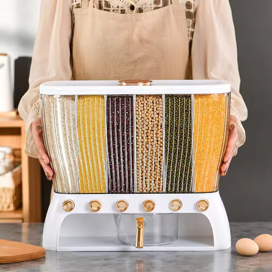 Food Storage Containers Divided Rice Bucket Household Sealed Storage Box Rice Storage Container Kitchen Items Rice Dispenser