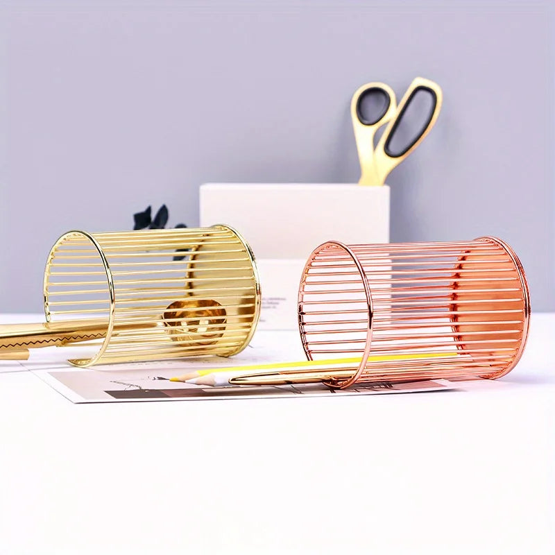 1pc Elegant Round Pen Holder - Multi-Functional Desk Organizer for Office, School Supplies & Accessories organizador