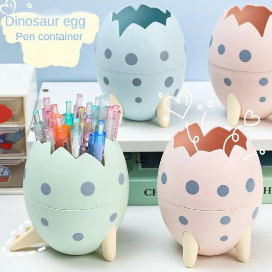 Cute Dinosaur Egg Detachable Pen Holder Organizer Pencil Pot Container Stationery Office Desktop Ornament Storage Box Kids Gift