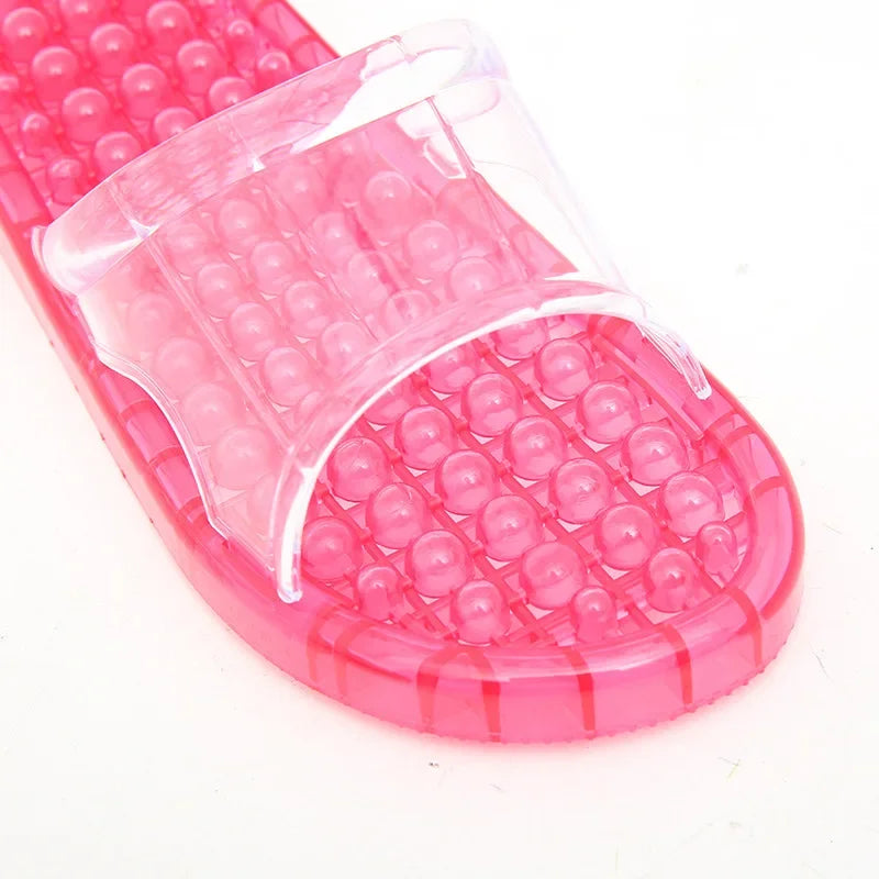 Bathroom Slippers For Men And Women Home Use Non-Slip Hollow Out Draining Shoe Bottom Massage Couple Soft Crystal Slippers Whole
