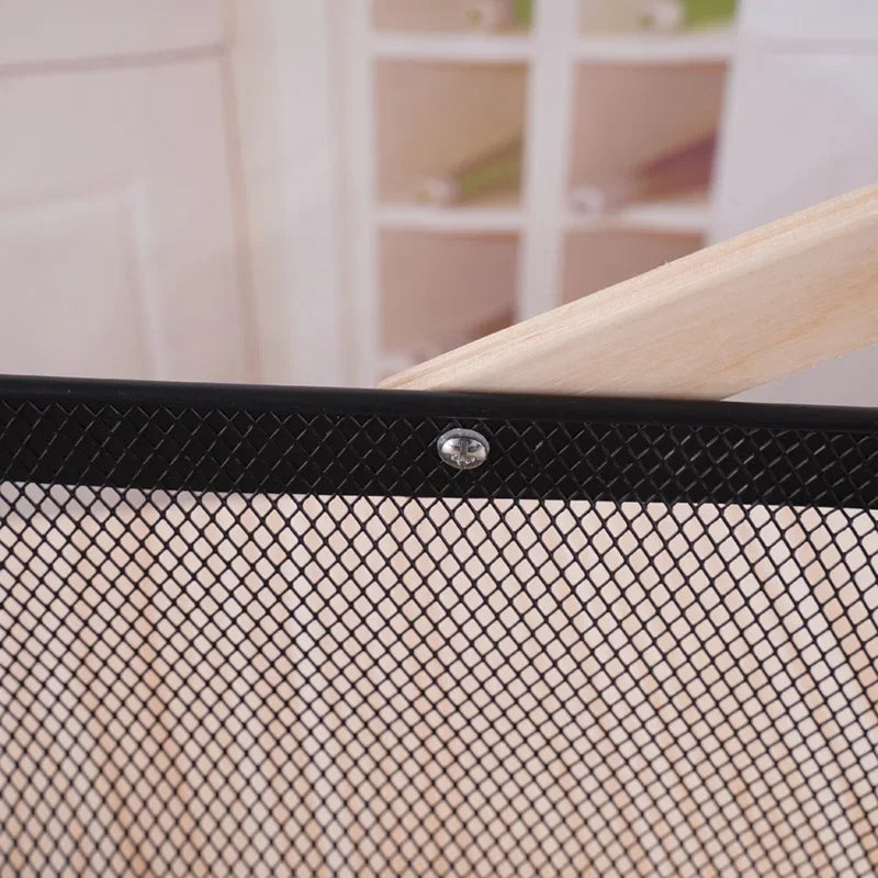 Nordic Metal Rectangular Basket Small Basket Vegetable Fruit Basket Wooden Handle Kitchen Bathroom Storage Accessorie