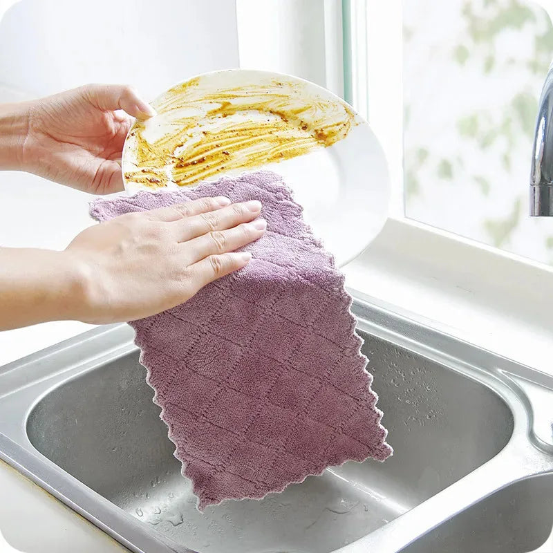 5/50PCS Super Absorbent Microfiber Kitchen Dish Cloth High-efficiency Tableware Household Cleaning Towel Kitchen Tools Gadgets