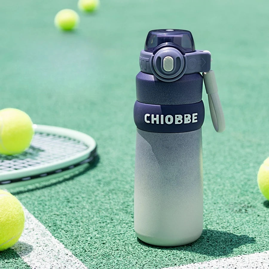 New double-drink large-capacity sports thermos cup for girls, high-quality, portable, hand-held straw, student water cup